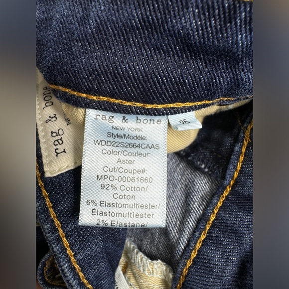 Rag & Bone Nina High Rise Skinny Jeans Aster Blue‎ Women's Size 25 - Picture 6 of 11